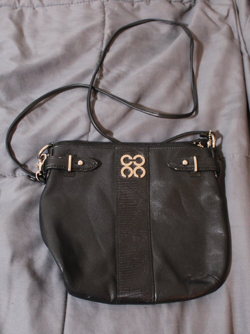 Coach Vintage Black Leather Colette Slim Crossbody Bag #44808